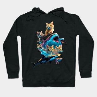 Cat Riding Shark Whiskered Discovery Hoodie